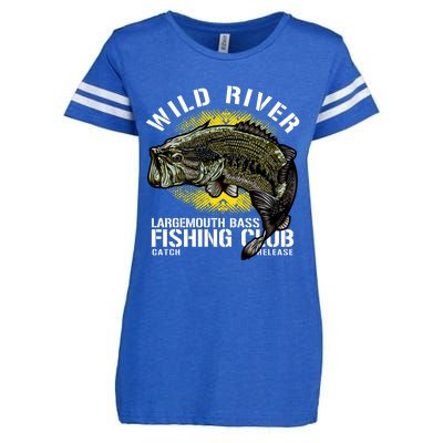 Wild River Largemouth Bass Fishing Club Enza Ladies Jersey Football T-Shirt