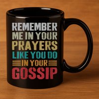 Women Remember Me In Your Prayers Like You Do In Your Gossip Funny 11oz C Handle Ceramic Mug