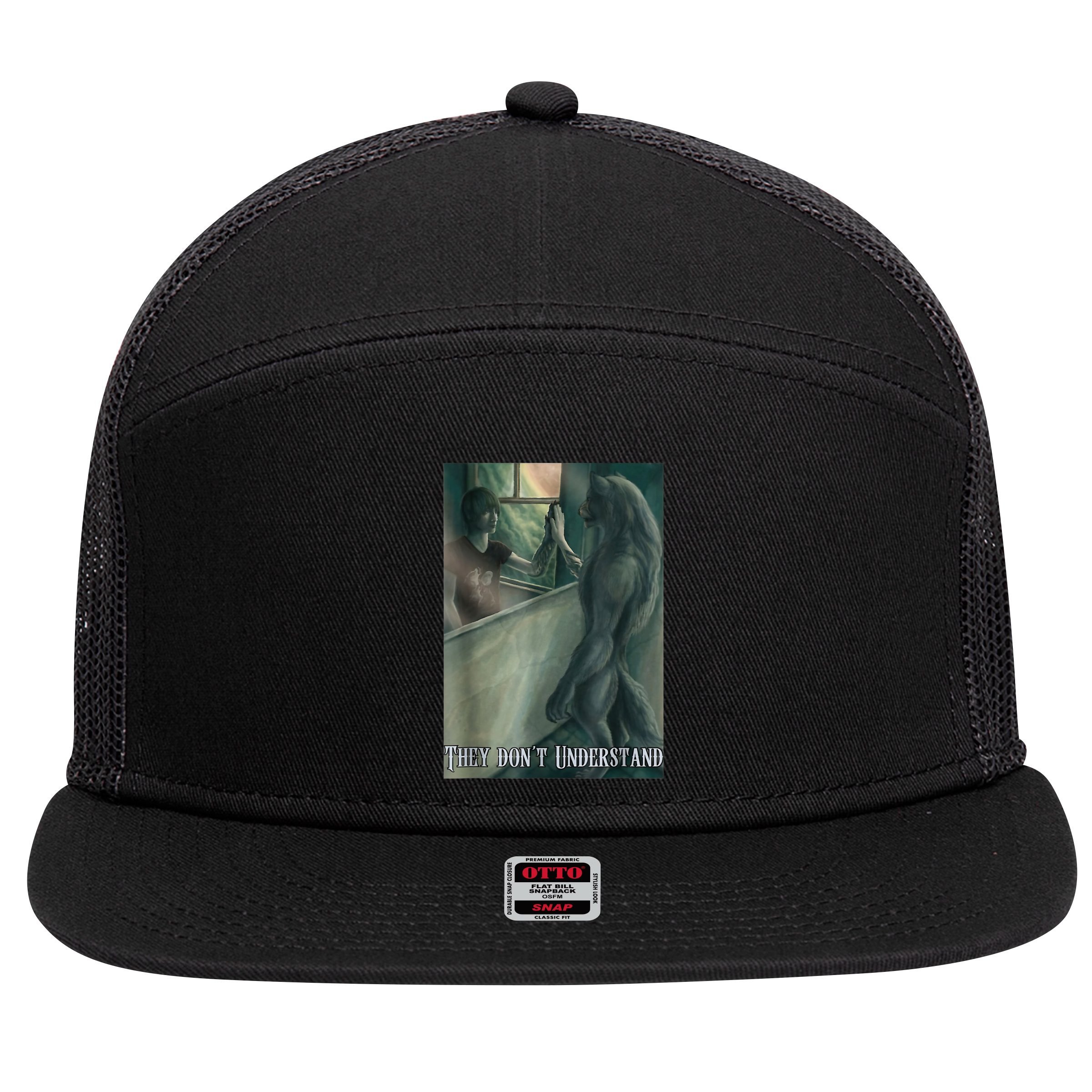 Werewolf Ripping Meme Alpha Wolf Werewolf Literally Me Funny 7 Panel Mesh Trucker Snapback Hat