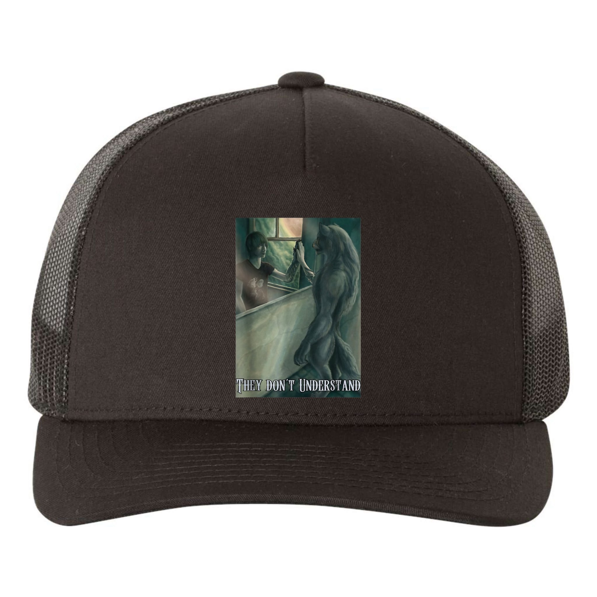 Werewolf Ripping Meme Alpha Wolf Werewolf Literally Me Funny Yupoong Adult 5-Panel Trucker Hat
