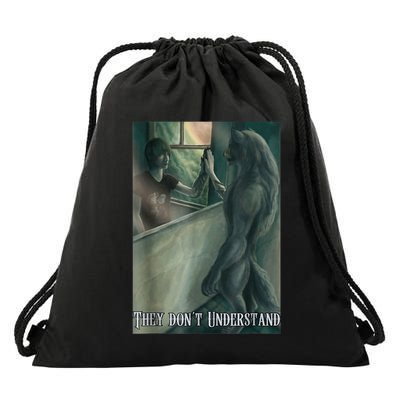 Werewolf Ripping Meme Alpha Wolf Werewolf Literally Me Funny Drawstring Bag