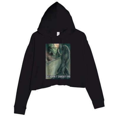 Werewolf Ripping Meme Alpha Wolf Werewolf Literally Me Funny Crop Fleece Hoodie