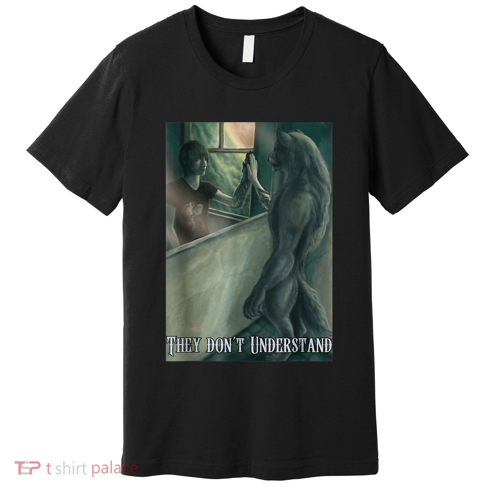 Werewolf Ripping Meme Alpha Wolf Werewolf Literally Me Funny Premium T-Shirt