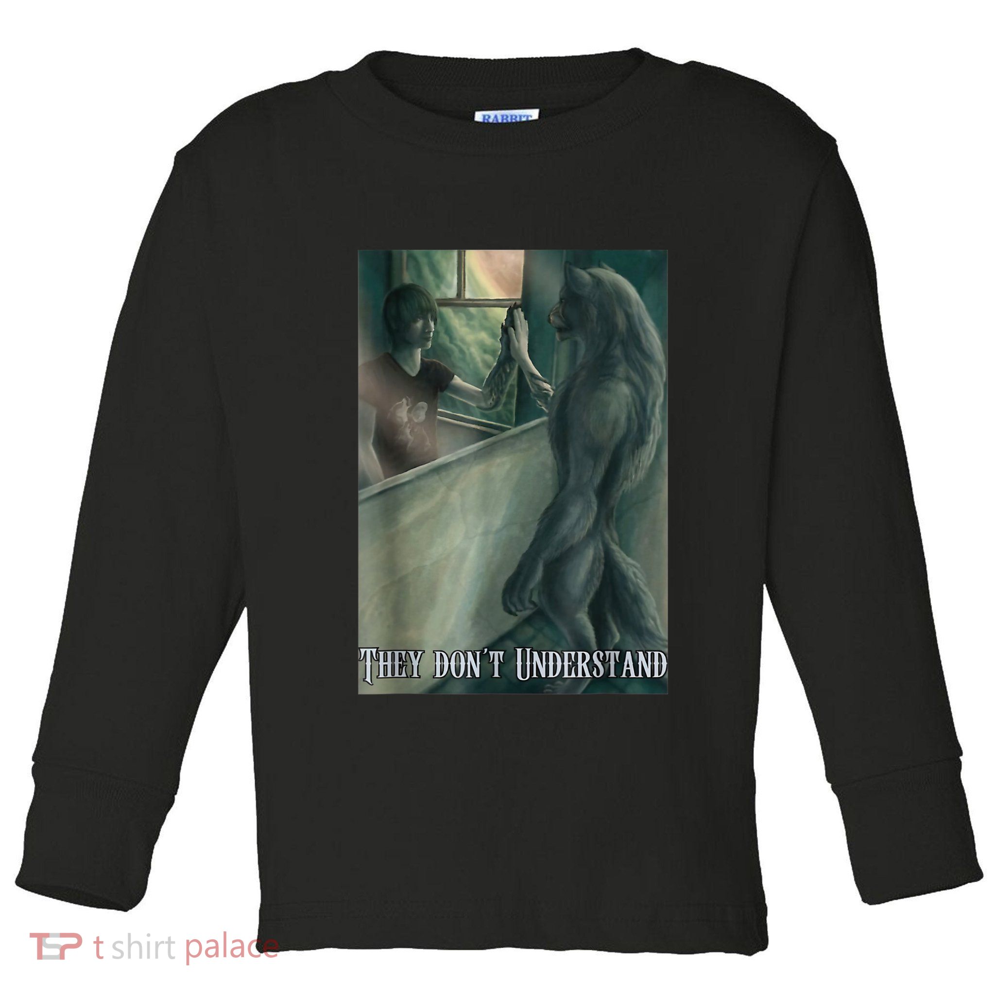 Werewolf Ripping Meme Alpha Wolf Werewolf Literally Me Funny Toddler Long Sleeve Shirt