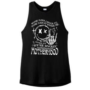 WeRe Rocking Motherhood Some Days I Rock It Funny Mama Gift Ladies PosiCharge Tri-Blend Wicking Tank