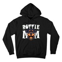 Womens Rottie Mom Cute Puppy Dog Happy Rottweiler Mom Womens Hoodie