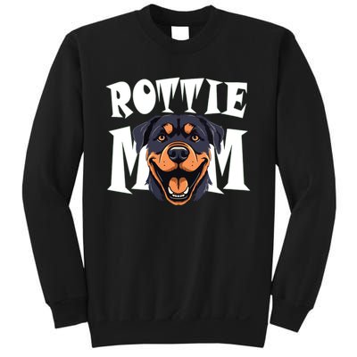 Womens Rottie Mom Cute Puppy Dog Happy Rottweiler Mom Womens Sweatshirt