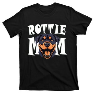 Womens Rottie Mom Cute Puppy Dog Happy Rottweiler Mom Womens T-Shirt