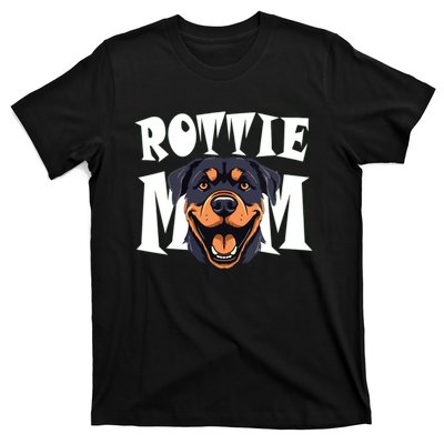 Womens Rottie Mom Cute Puppy Dog Happy Rottweiler Mom Womens T-Shirt