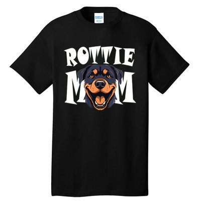 Womens Rottie Mom Cute Puppy Dog Happy Rottweiler Mom Womens Tall T-Shirt