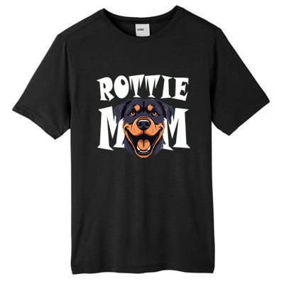 Womens Rottie Mom Cute Puppy Dog Happy Rottweiler Mom Womens Tall Fusion ChromaSoft Performance T-Shirt