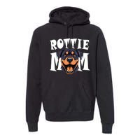 Womens Rottie Mom Cute Puppy Dog Happy Rottweiler Mom Womens Premium Hoodie