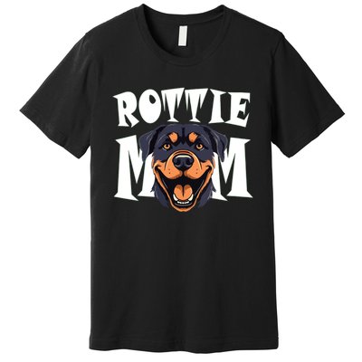 Womens Rottie Mom Cute Puppy Dog Happy Rottweiler Mom Womens Premium T-Shirt