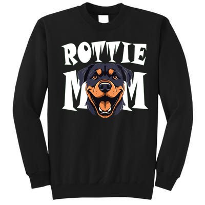 Womens Rottie Mom Cute Puppy Dog Happy Rottweiler Mom Womens Tall Sweatshirt