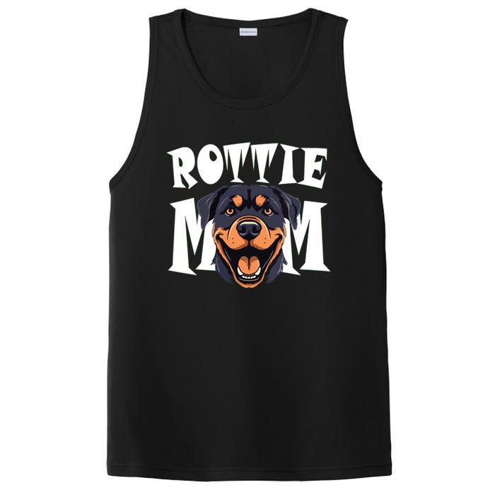 Womens Rottie Mom Cute Puppy Dog Happy Rottweiler Mom Womens PosiCharge Competitor Tank