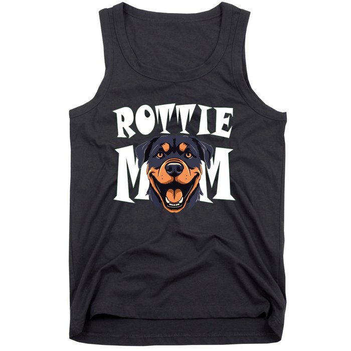 Womens Rottie Mom Cute Puppy Dog Happy Rottweiler Mom Womens Tank Top