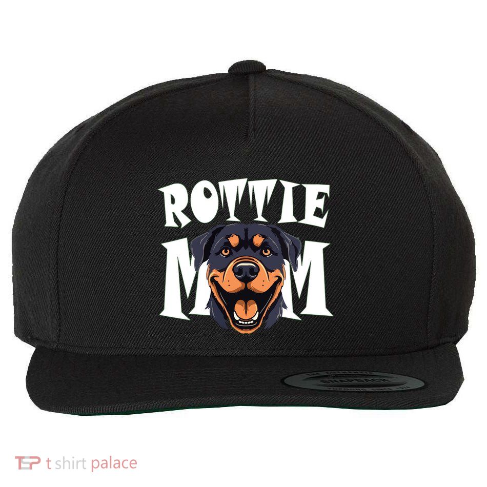 Womens Rottie Mom Cute Puppy Dog Happy Rottweiler Mom Womens Wool Snapback Cap