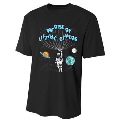 We Rise Motivational Quote Performance Sprint T-Shirt