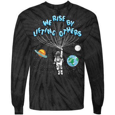 We Rise Motivational Quote Tie-Dye Long Sleeve Shirt