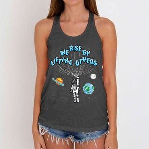 We Rise Motivational Quote Women's Knotted Racerback Tank