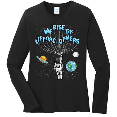 We Rise Motivational Quote Ladies Long Sleeve Shirt