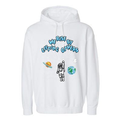 We Rise Motivational Quote Garment-Dyed Fleece Hoodie