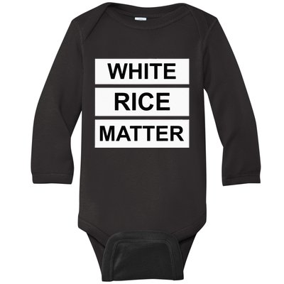 White Rice Matter Uncle Roger Funny Baby Long Sleeve Bodysuit