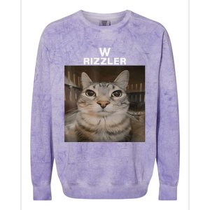 W Rizzler Meme Cat Meme Internet Memes Funny Meme Rizz Genz Colorblast Crewneck Sweatshirt