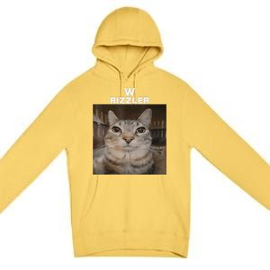 W Rizzler Meme Cat Meme Internet Memes Funny Meme Rizz Genz Premium Pullover Hoodie