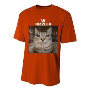 W Rizzler Meme Cat Meme Internet Memes Funny Meme Rizz Genz Performance Sprint T-Shirt