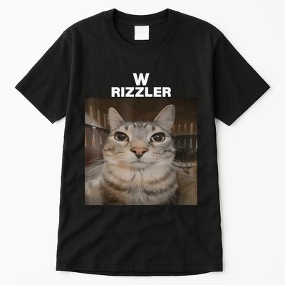 W Rizzler Meme Cat Meme Internet Memes Funny Meme Rizz Genz Tall T-Shirt