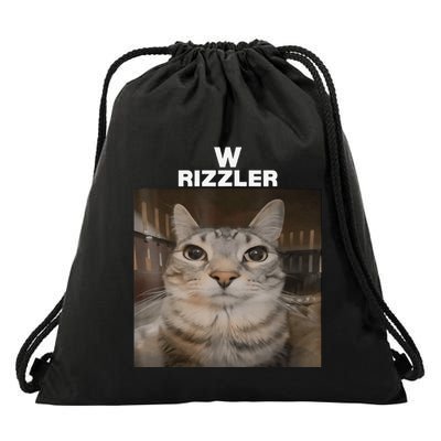 W Rizzler Meme Cat Meme Internet Memes Funny Meme Rizz Genz Drawstring Bag