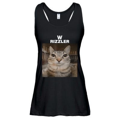 W Rizzler Meme Cat Meme Internet Memes Funny Meme Rizz Genz Ladies Essential Flowy Tank