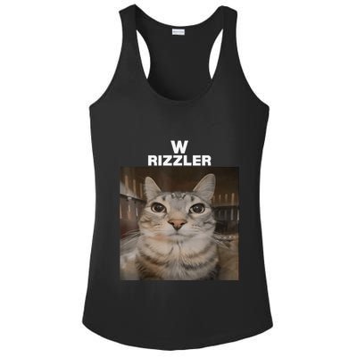 W Rizzler Meme Cat Meme Internet Memes Funny Meme Rizz Genz Ladies PosiCharge Competitor Racerback Tank