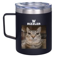 W Rizzler Meme Cat Meme Internet Memes Funny Meme Rizz Genz 12oz Stainless Steel Coffee Mug