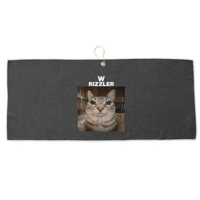 W Rizzler Meme Cat Meme Internet Memes Funny Meme Rizz Genz Large Microfiber Waffle Golf Towel