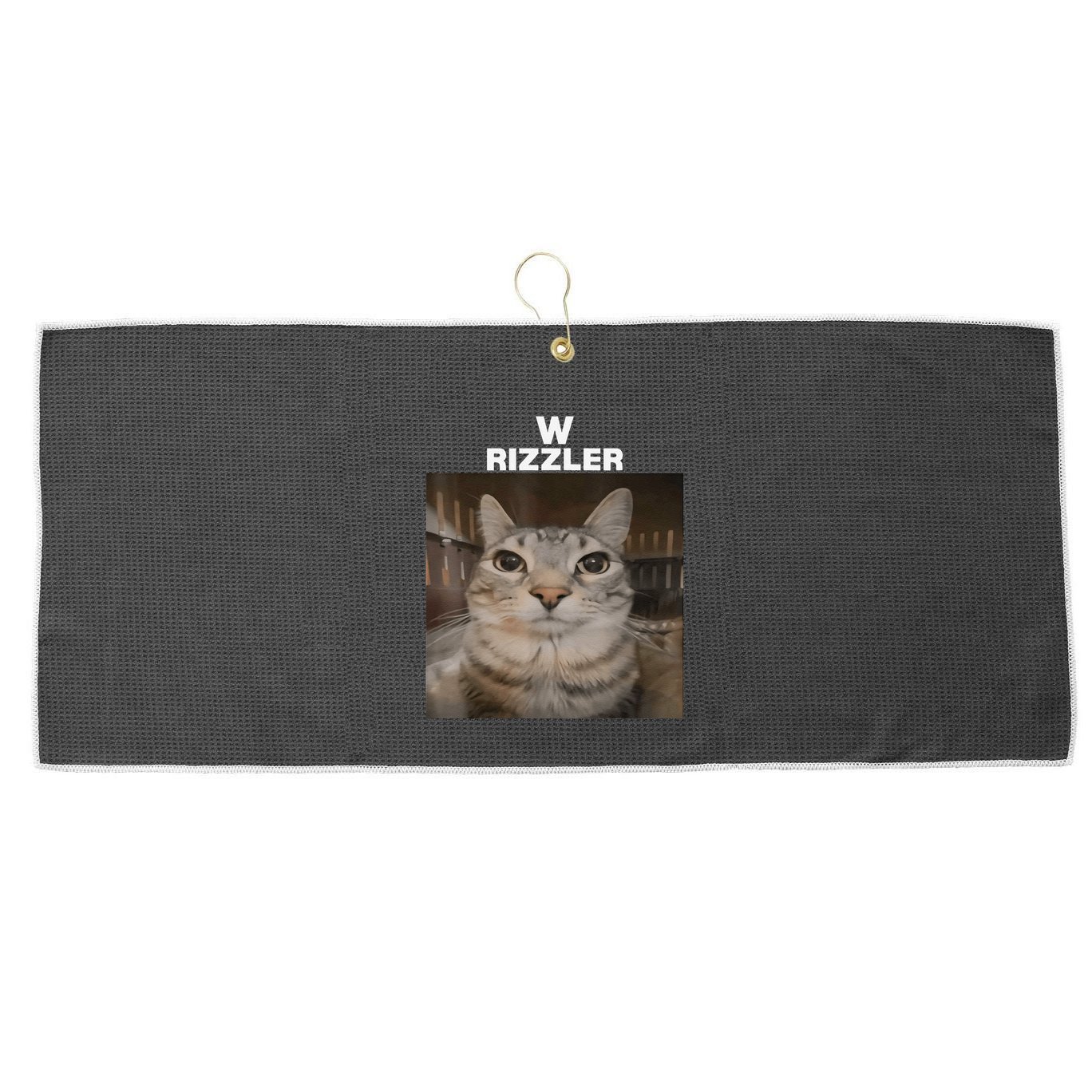 W Rizzler Meme Cat Meme Internet Memes Funny Meme Rizz Genz Large Microfiber Waffle Golf Towel