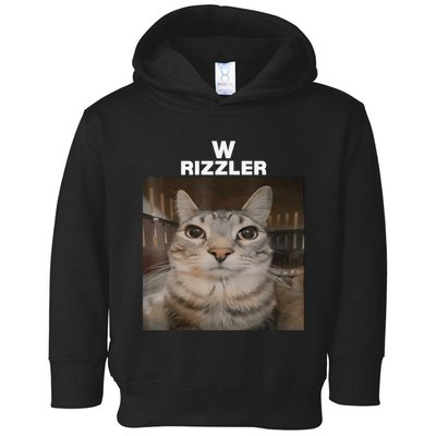 W Rizzler Meme Cat Meme Internet Memes Funny Meme Rizz Genz Toddler Hoodie