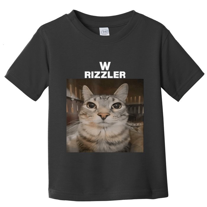 W Rizzler Meme Cat Meme Internet Memes Funny Meme Rizz Genz Toddler T-Shirt