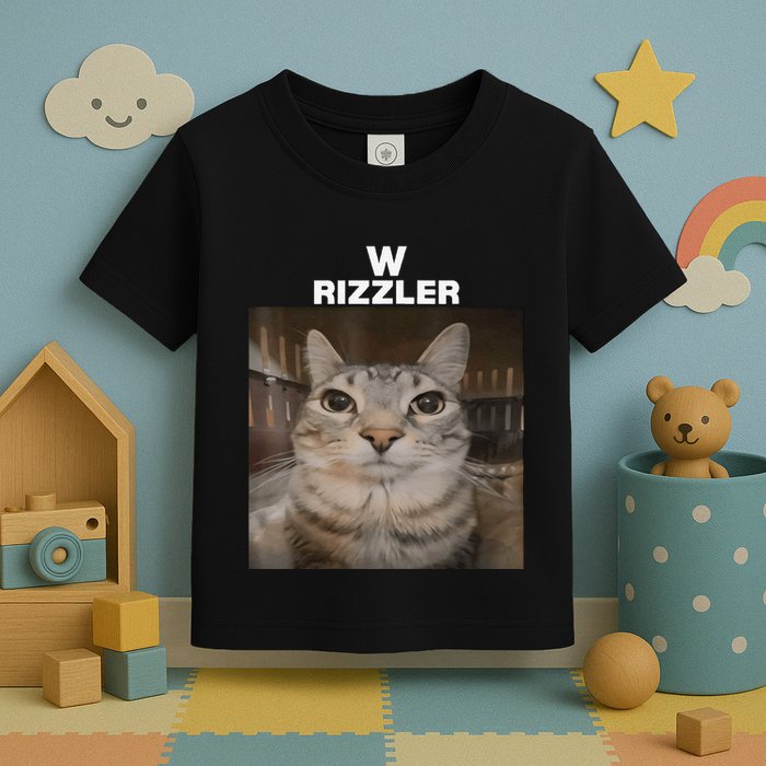 W Rizzler Meme Cat Meme Internet Memes Funny Meme Rizz Genz Toddler T-Shirt