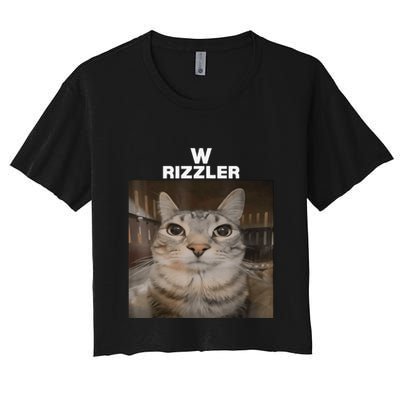 W Rizzler Meme Cat Meme Internet Memes Funny Meme Rizz Genz Crop Top