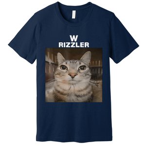 W Rizzler Meme Cat Meme Internet Memes Funny Meme Rizz Genz Premium T-Shirt