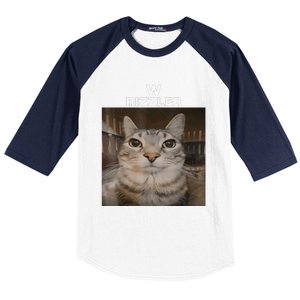 W Rizzler Meme Cat Meme Internet Memes Funny Meme Rizz Genz Baseball Sleeve Shirt