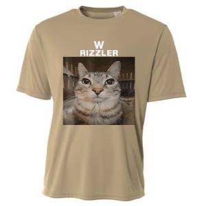 W Rizzler Meme Cat Meme Internet Memes Funny Meme Rizz Genz Cooling Performance Crew T-Shirt