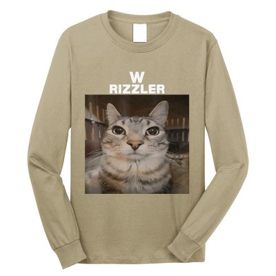W Rizzler Meme Cat Meme Internet Memes Funny Meme Rizz Genz Long Sleeve Shirt