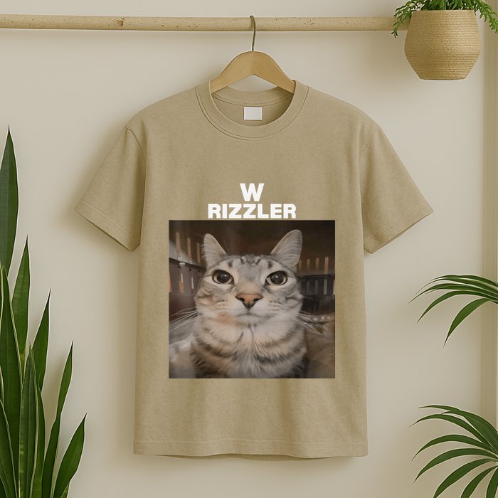 W Rizzler Meme Cat Meme Internet Memes Funny Meme Rizz Genz T-Shirt