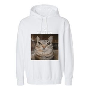 W Rizzler Meme Cat Meme Internet Memes Funny Meme Rizz Genz Garment-Dyed Fleece Hoodie