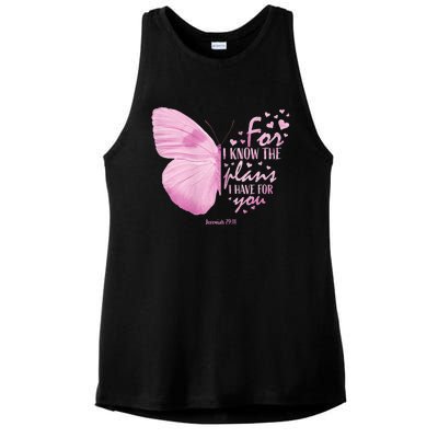 Womens Religious Mom Women Christian Bible Verse Butterfly Ladies PosiCharge Tri-Blend Wicking Tank