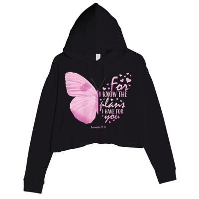 Womens Religious Mom Women Christian Bible Verse Butterfly Crop Fleece Hoodie