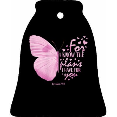 Womens Religious Mom Women Christian Bible Verse Butterfly Ceramic Bell Ornament